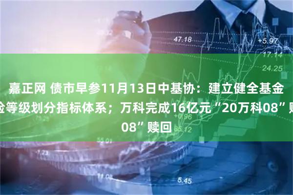 嘉正网 债市早参11月13日中基协：建立健全基金风险等级划分指标体系；万科完成16亿元“20万科08”赎回